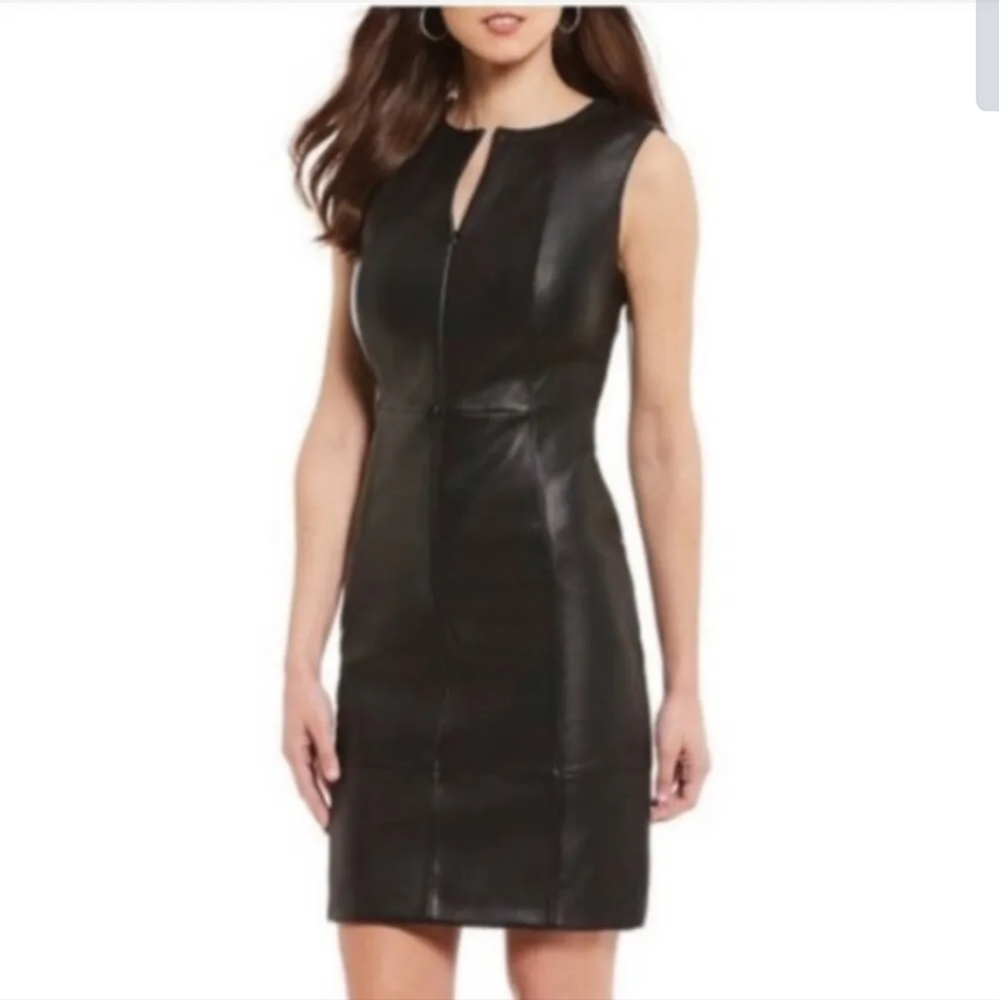 Antonio Melani leather mini dress